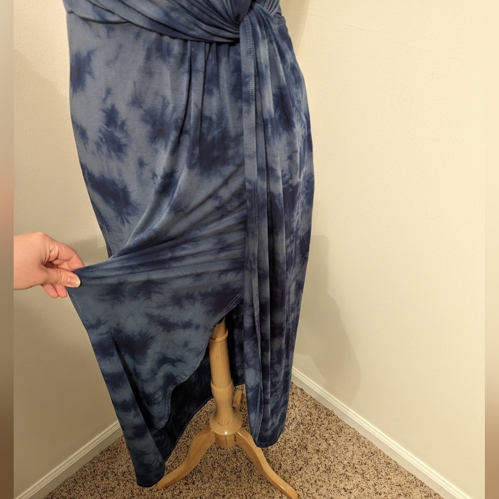 Tart Twist Knot Tie Dye Maxi Dress Blue Medium - Picture 4 of 8